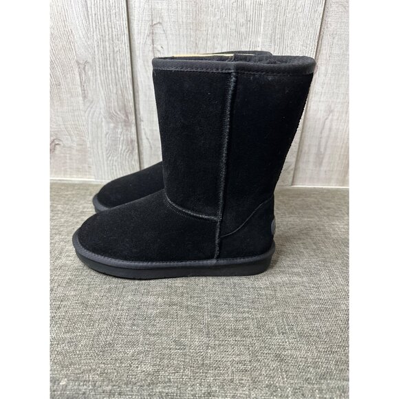 Aomais Womens Size 7 Black Suede Mid Calf Lined Boots Winter - Picture 4 of 7